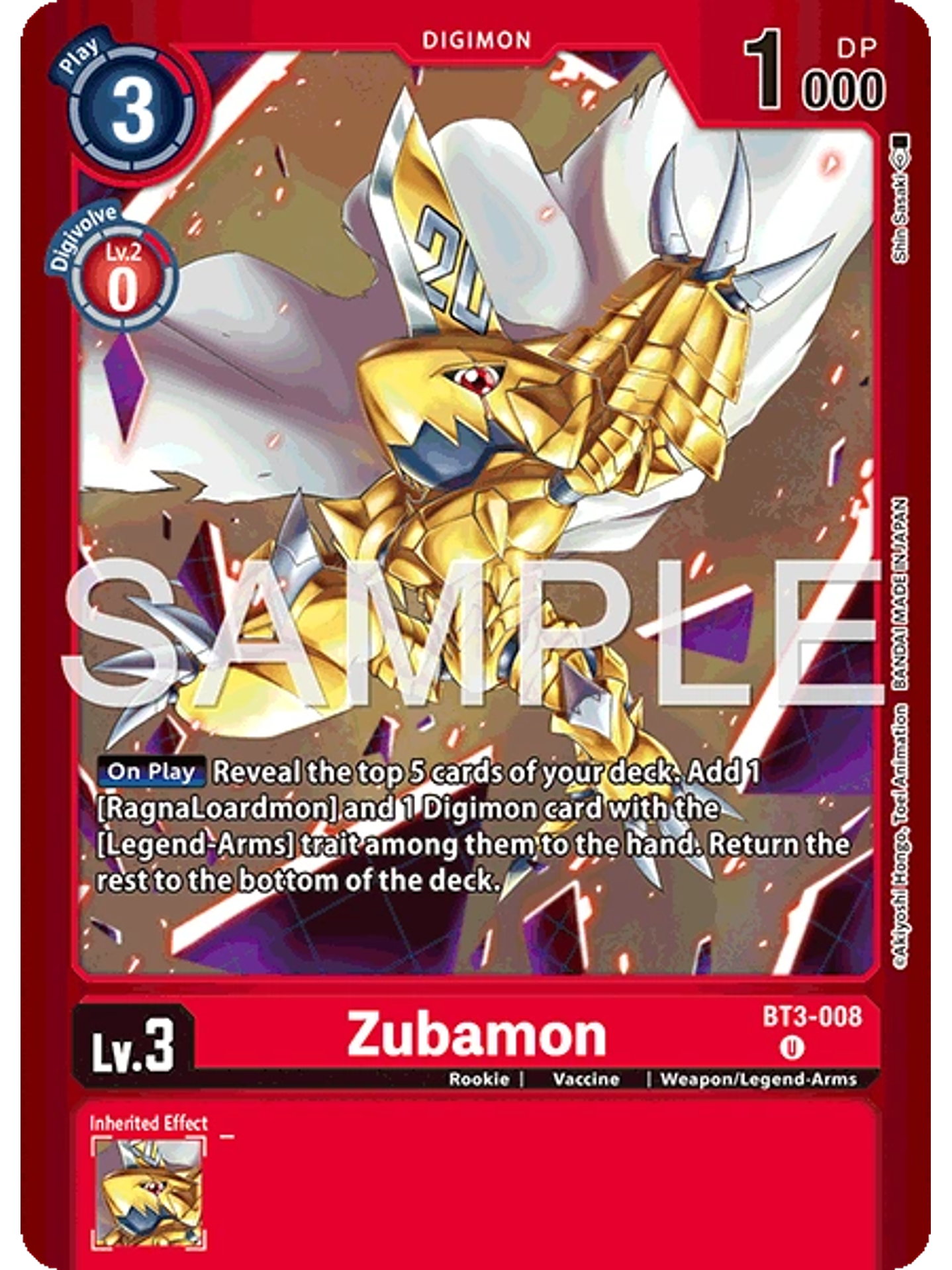 BT3-008 (Alternate Art) Zubamon 1