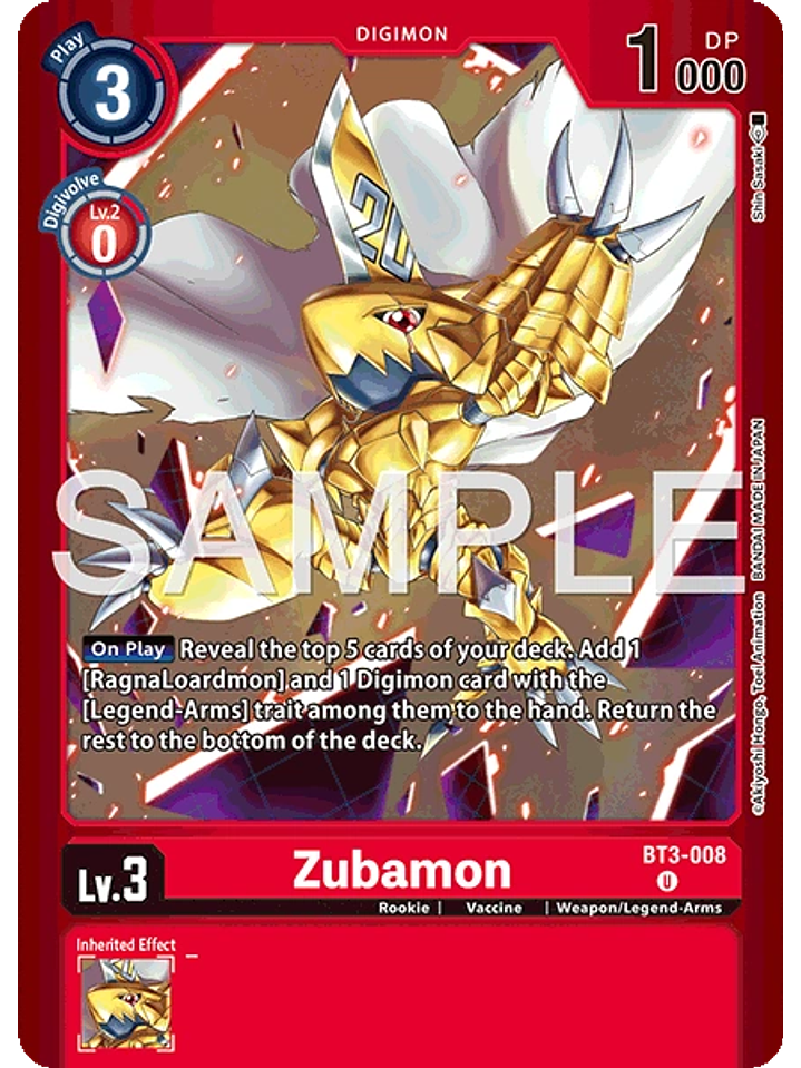 BT3-008 (Alternate Art) Zubamon 1