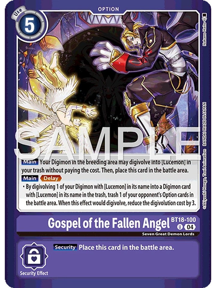 BT18-100 (Alternate Art) Gospel of the Fallen Angel 1