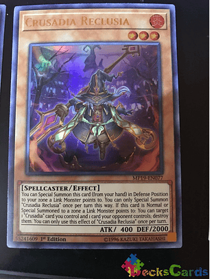 Crusadia Reclusia - MP19-EN077 - Ultra Rare 1st Edition