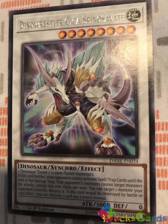 Yu-Gi-Oh! Carta - Dinowrestler Giga Spinosavate - DANE-EN034 - Rara - 1st Edition - Dark Neostorm