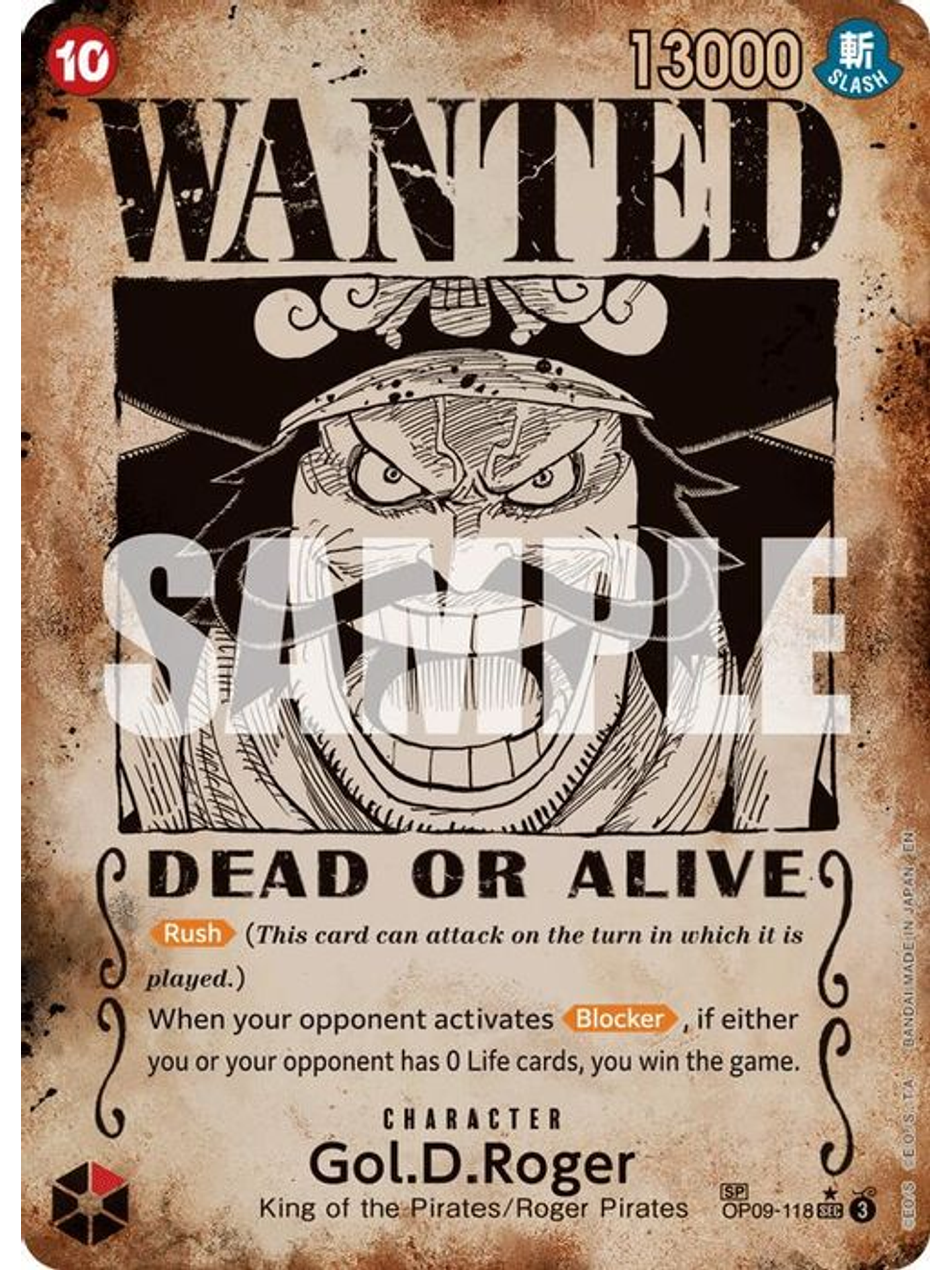 OP09-118 (Special Rare) Gol.D.Roger (SP) (Wanted Poster) 1