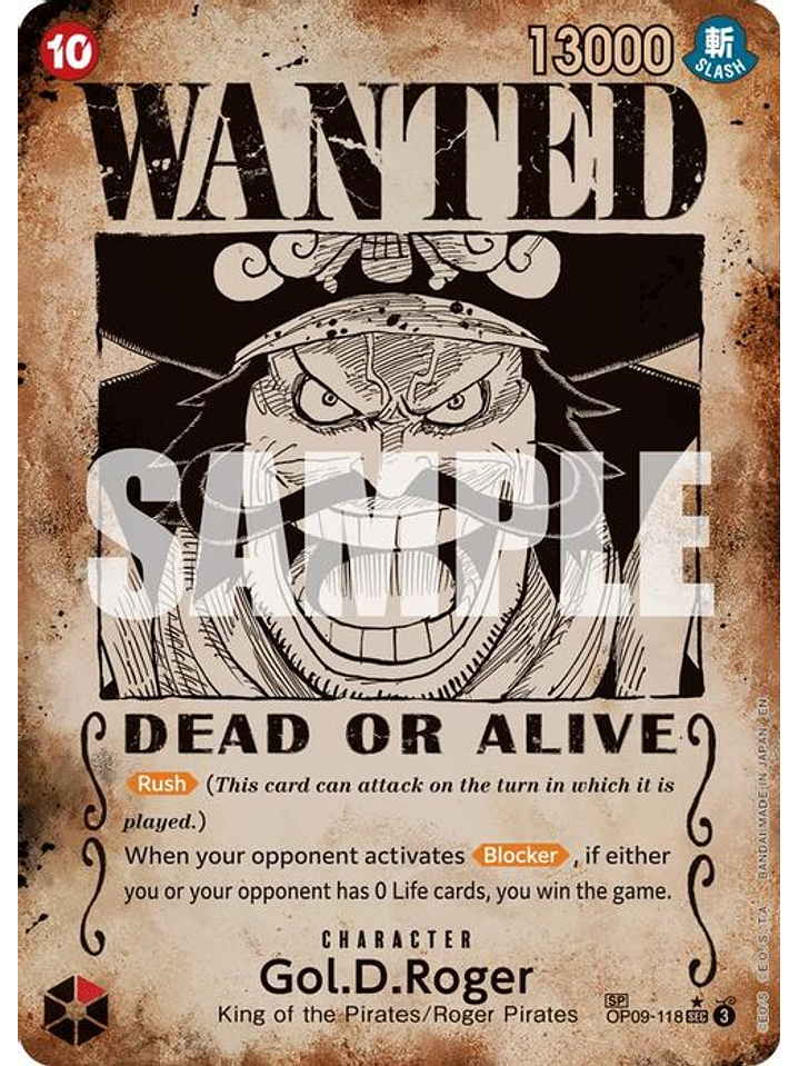 OP09-118 (Special Rare) Gol.D.Roger (SP) (Wanted Poster) 1