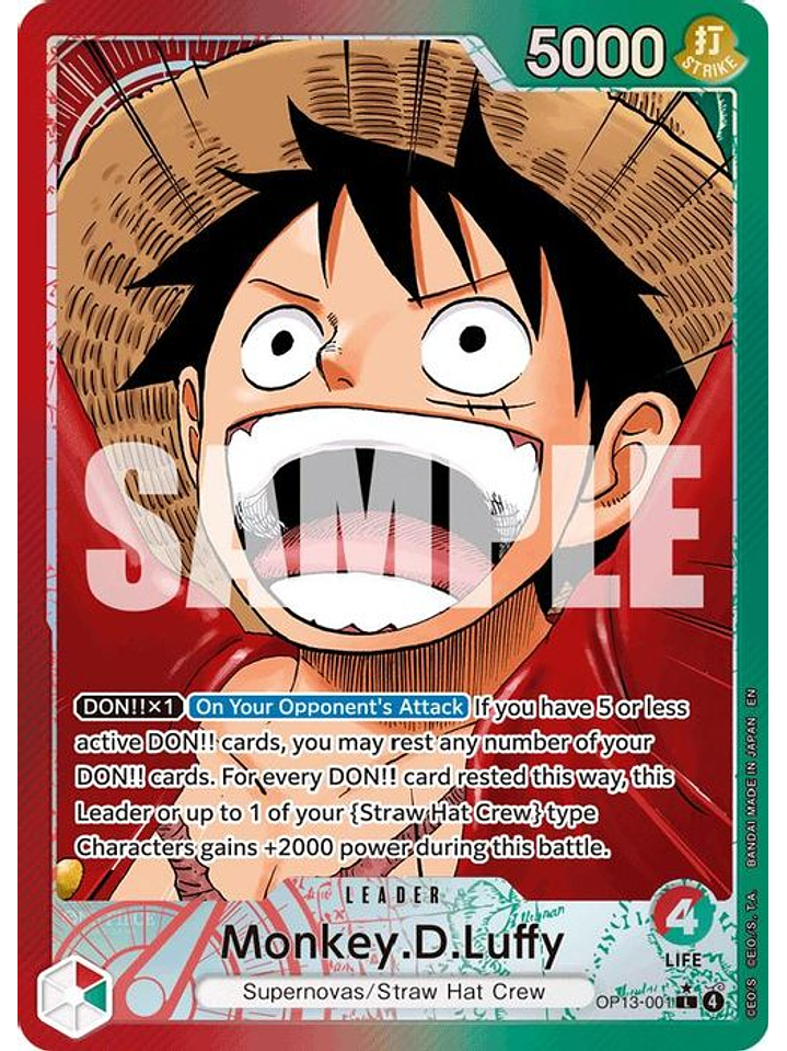 OP13-001 (Alternate Art) Monkey.D.Luffy (001) 1