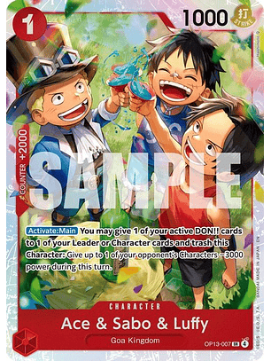 OP13-007 SR Ace & Sabo & Luffy