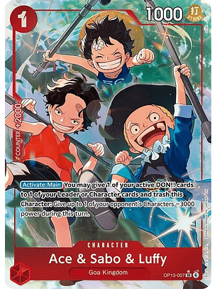 OP13-007 (Alternate Art) Ace & Sabo & Luffy