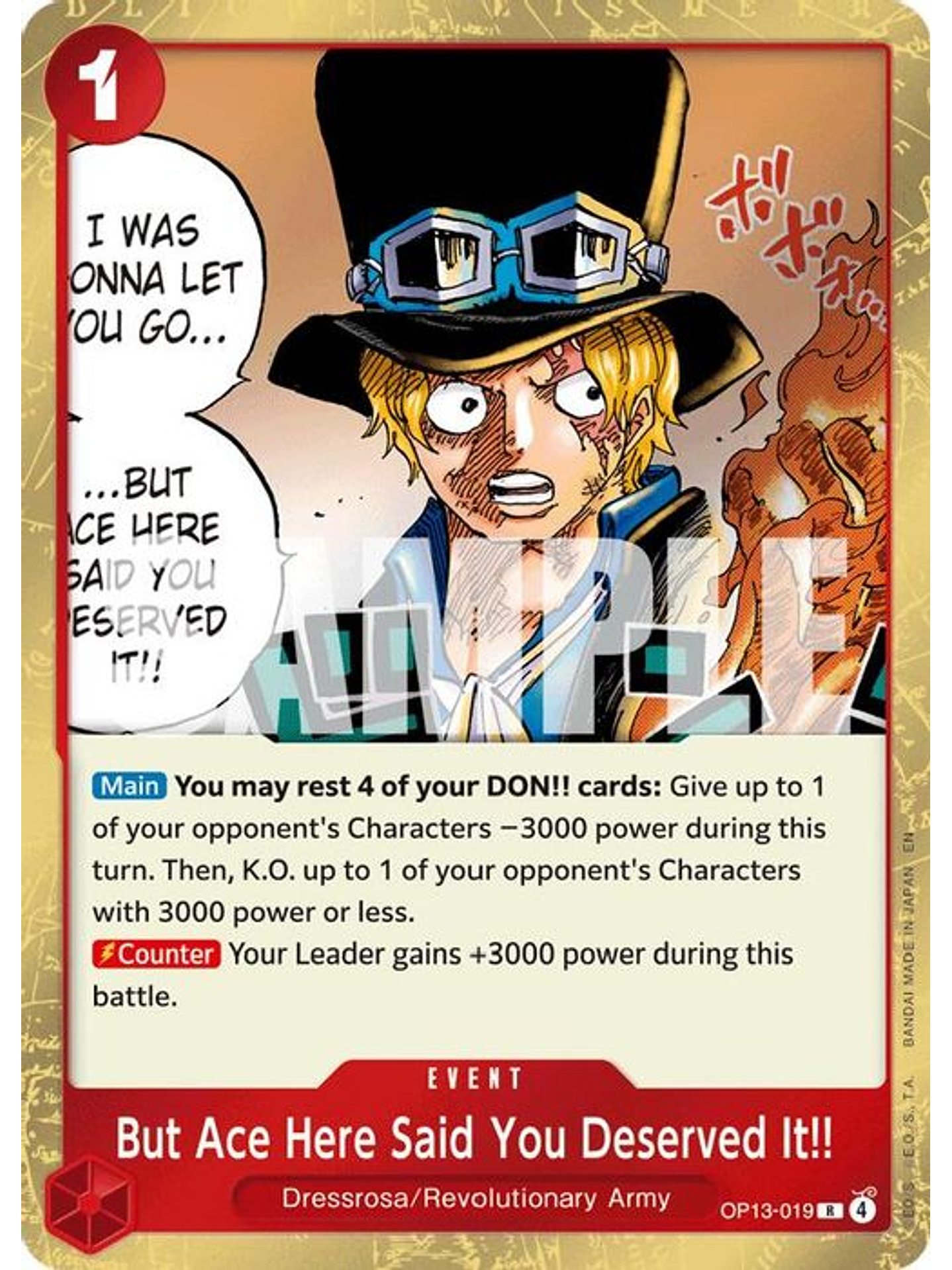 OP13-019 R But Ace Here Said You Deserved It!! 1