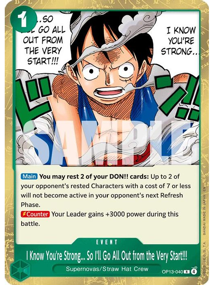 OP13-040 R I Know You're Strong... So I'll Go All Out from the Very Start!!! 1