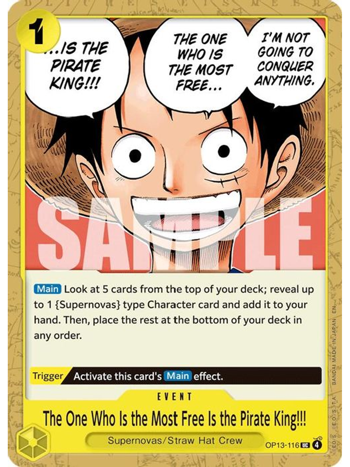 OP13-116 U The One Who Is the Most Free Is the Pirate King!!! 1