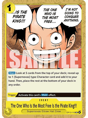 OP13-116 U The One Who Is the Most Free Is the Pirate King!!!