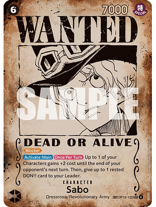 OP13-120 (Alternate Art) Sabo (120) (Wanted Poster)