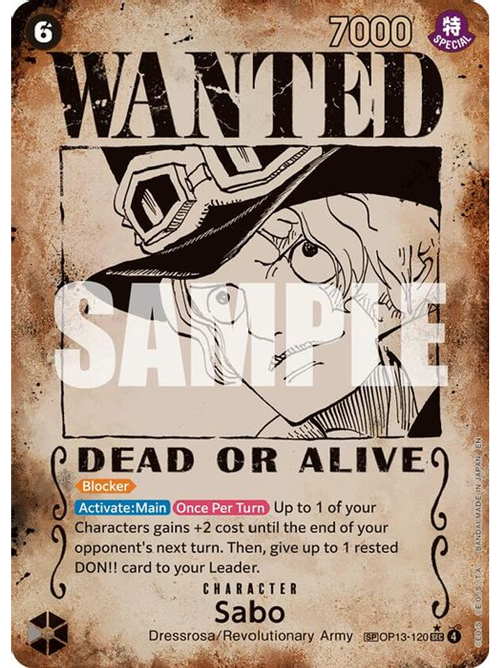 OP13-120 (Alternate Art) Sabo (120) (Wanted Poster) 1