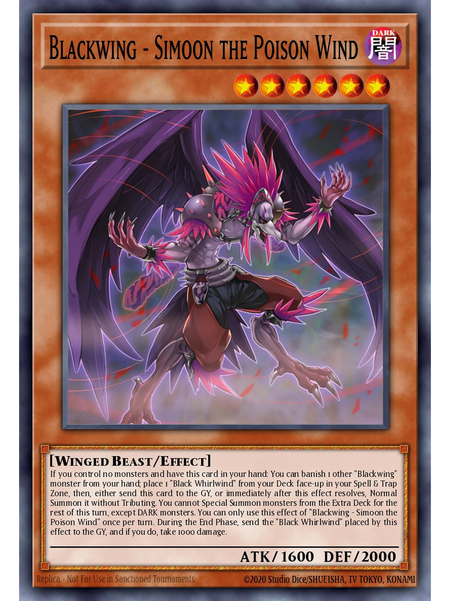 Blackwing - Simoon the Poison Wind - L5DD-ENC10 - Common 1st Edition 1