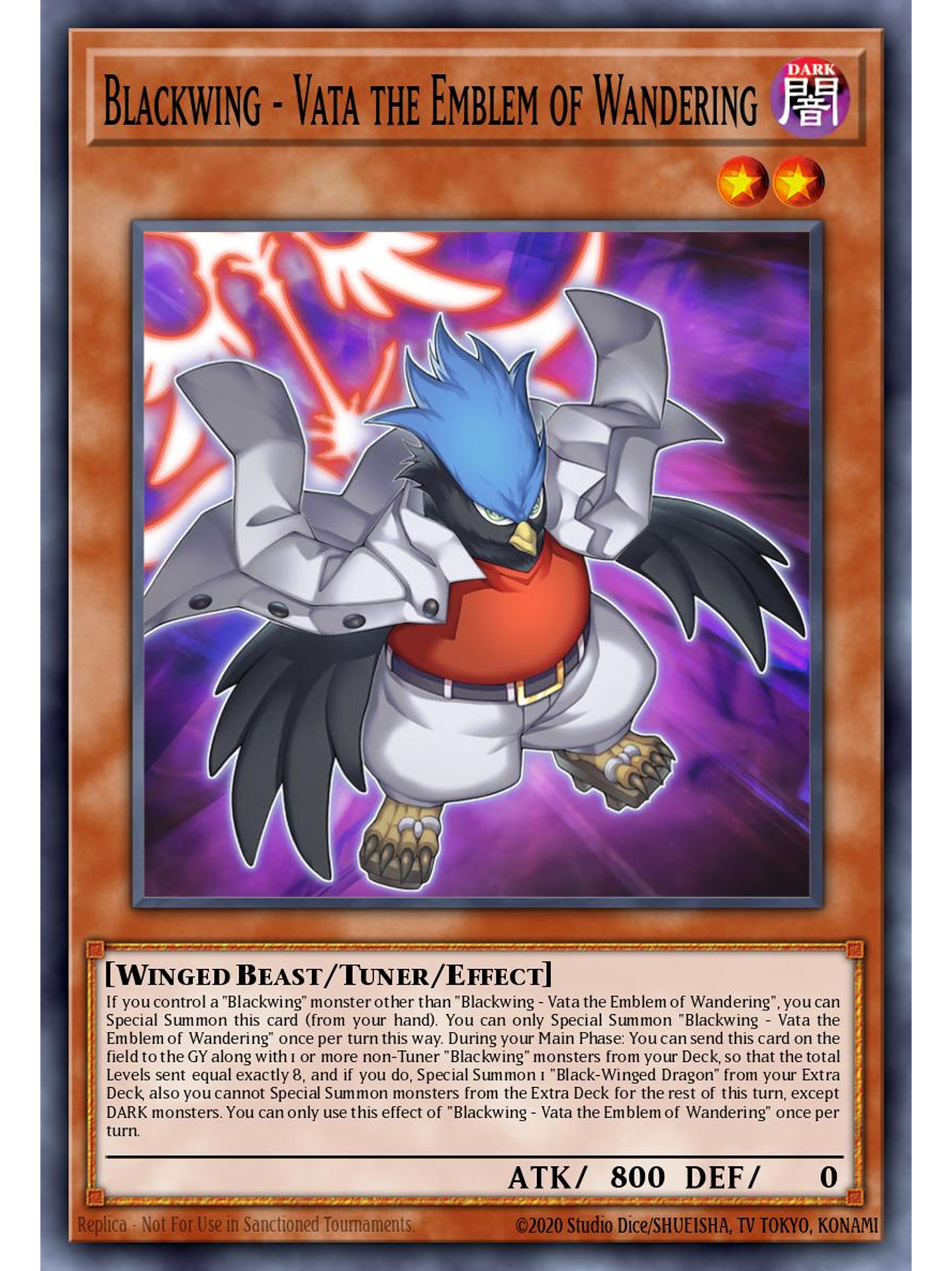 Blackwing - Vata the Emblem of Wandering - L5DD-ENC12 - Common 1st Edition 1