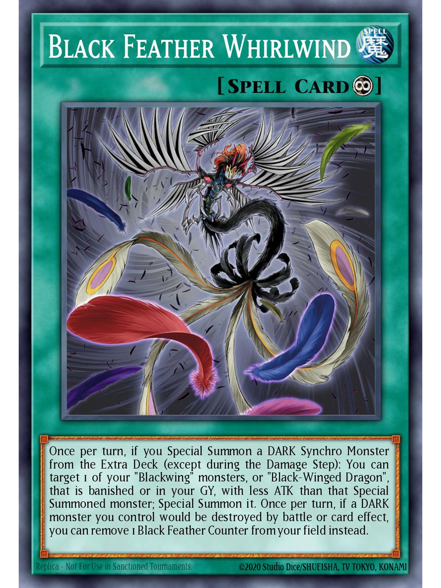 Black Feather Whirlwind - L5DD-ENC22 - Common 1st Edition 1