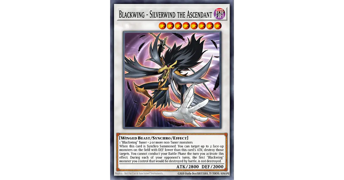 遊戯王　Blackwing - Silverwind the Ascendant Blackwing - Silverwind the Ascendant - L5DD-ENC29 - Commo