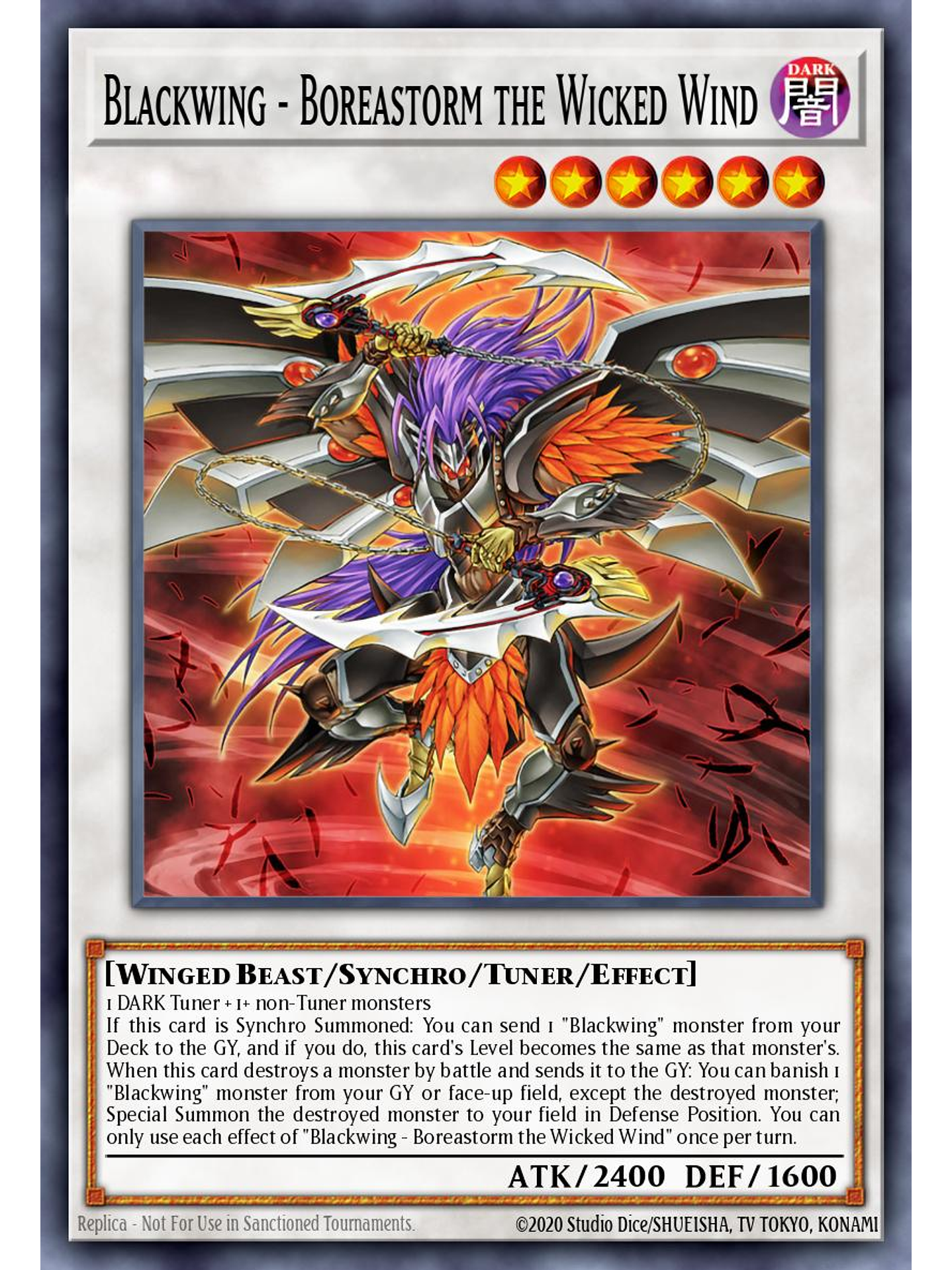 Blackwing - Boreastorm the Wicked Wind - L5DD-ENC34 - Common 1st Edition 1