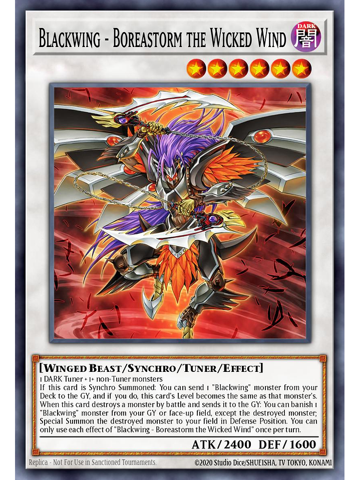 Blackwing - Boreastorm the Wicked Wind - L5DD-ENC34 - Common 1st Edition 1