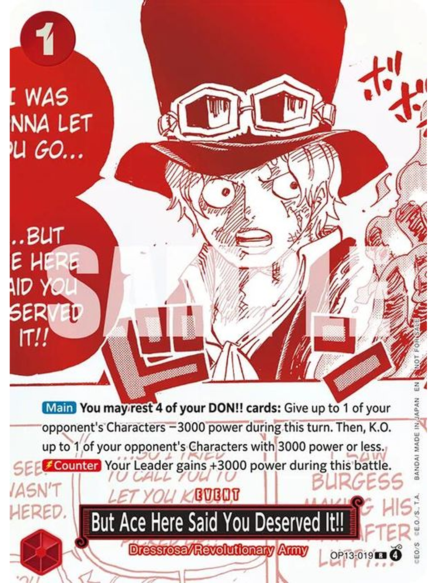 OP13-019 (Alternate Art) But Ace Here Said You Deserved It!! 1