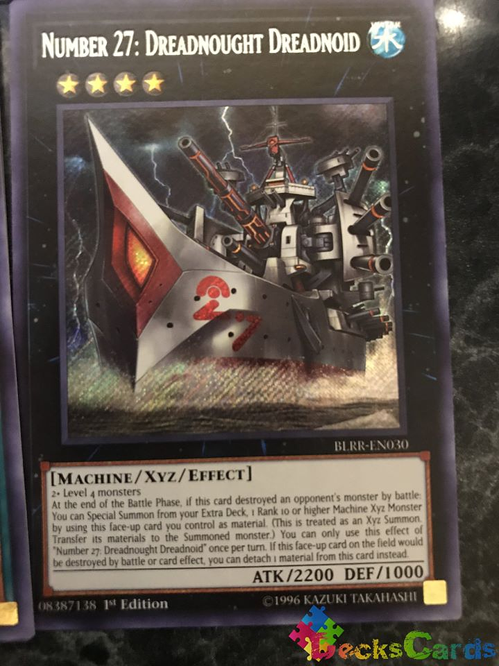 Number 27: Dreadnought Dreadnoid - BLRR-EN030 - Secret Rare 1st Edition 1