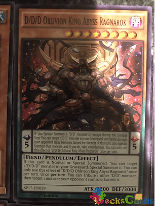 D/D/D Oblivion King Abyss Ragnarok - SP17-EN029 - Common 1st Edition
