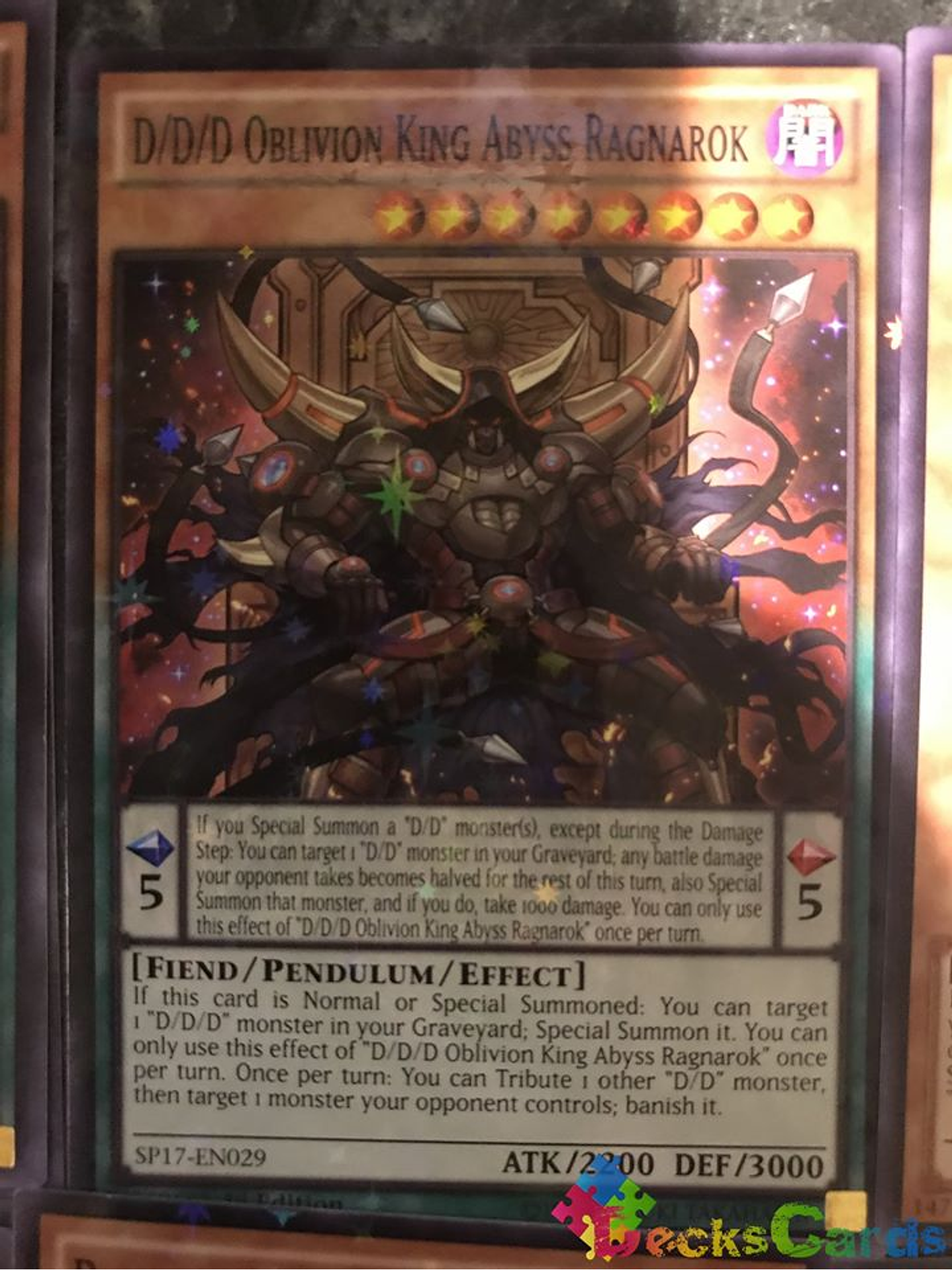 D/D/D Oblivion King Abyss Ragnarok - SP17-EN029 - Starfoil Rare 1st Edition 1