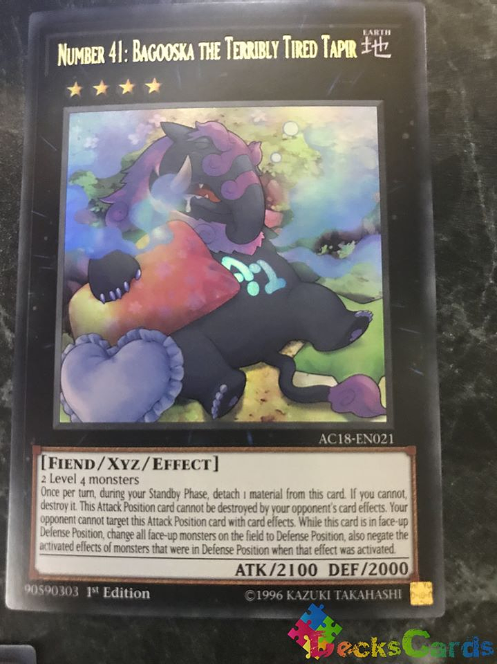Number 41: Bagooska The Terribly Tired Tapir - AC18-EN021 - Ultra Rare 1st Edition 1