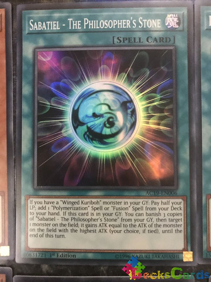 Sabatiel - The Philosopher's Stone - AC19-EN006 - Super Rare 1st Edition 1