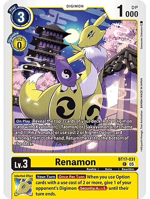 BT17-031 C Renamon (ST22)