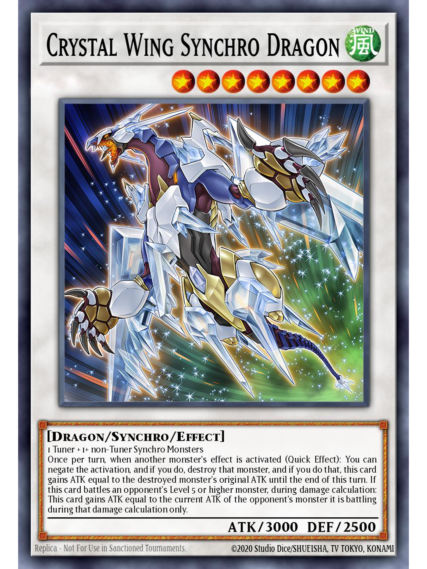 Crystal Wing Synchro Dragon - PHRE-EN059 - Rare 1st Edition 1
