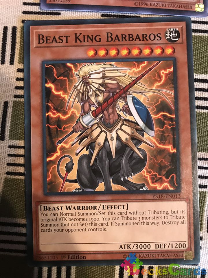 Beast King Barbaros - YS18-EN013 - Common 1st Edition 1