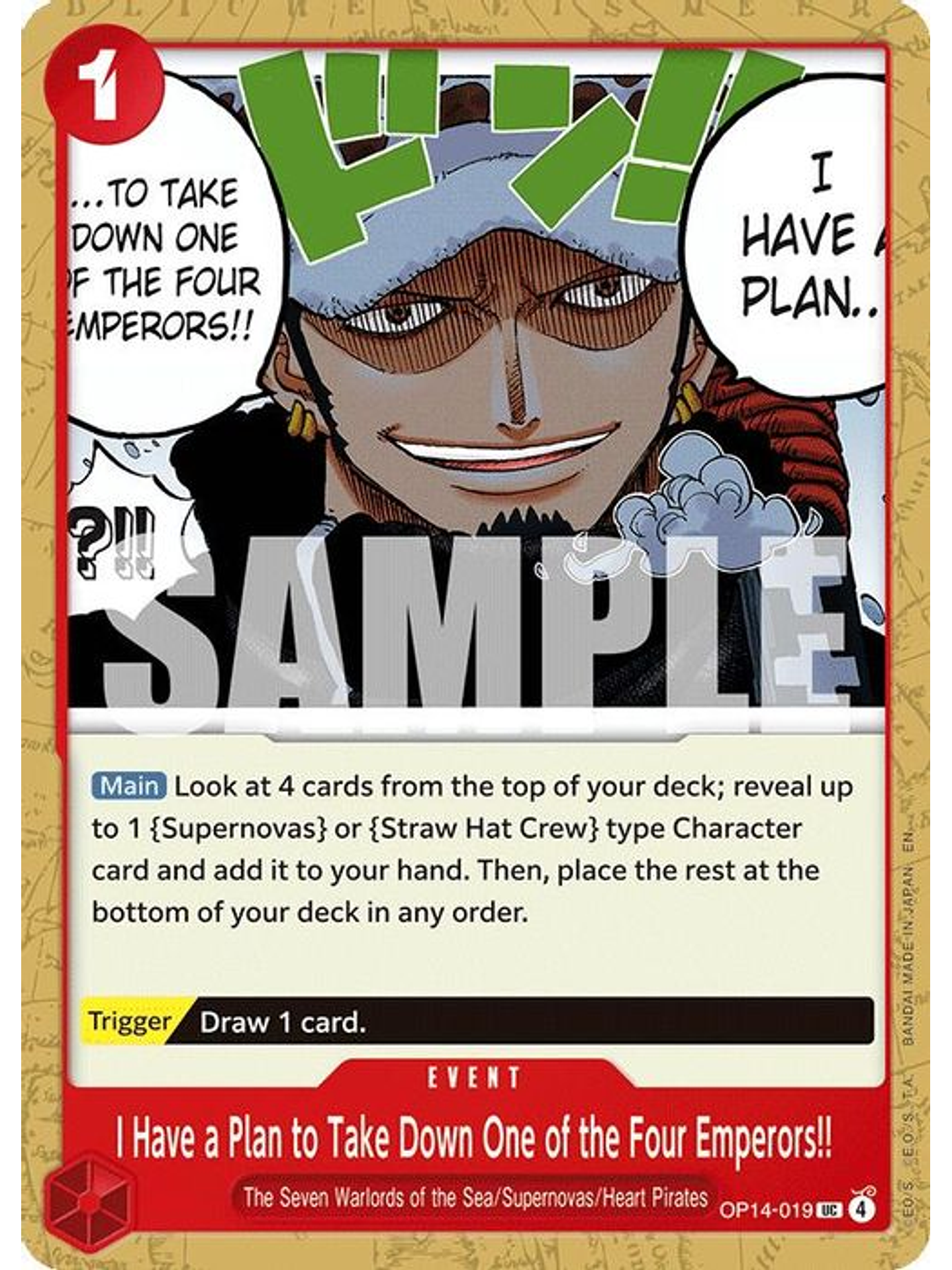 OP14-019 U I Have a Plan to Take Down One of the Four Emperors!! 1