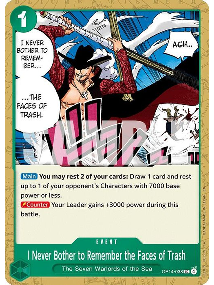 OP14-038 U I Never Bother to Remember the Faces of Trash 1