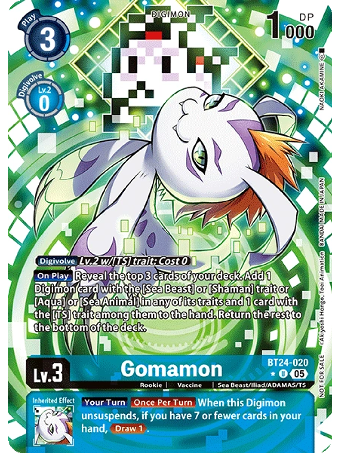BT24-020 (Alternate Art) Gomamon 1