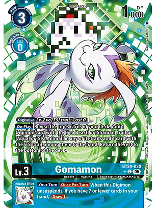 BT24-020 (Alternate Art) Gomamon