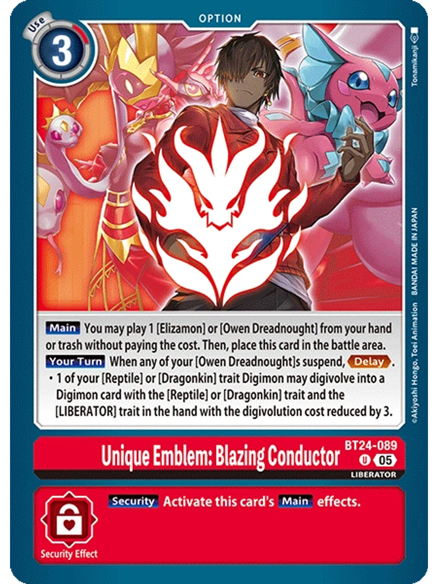 BT24-089 U Unique Emblem: Blazing Conductor 1