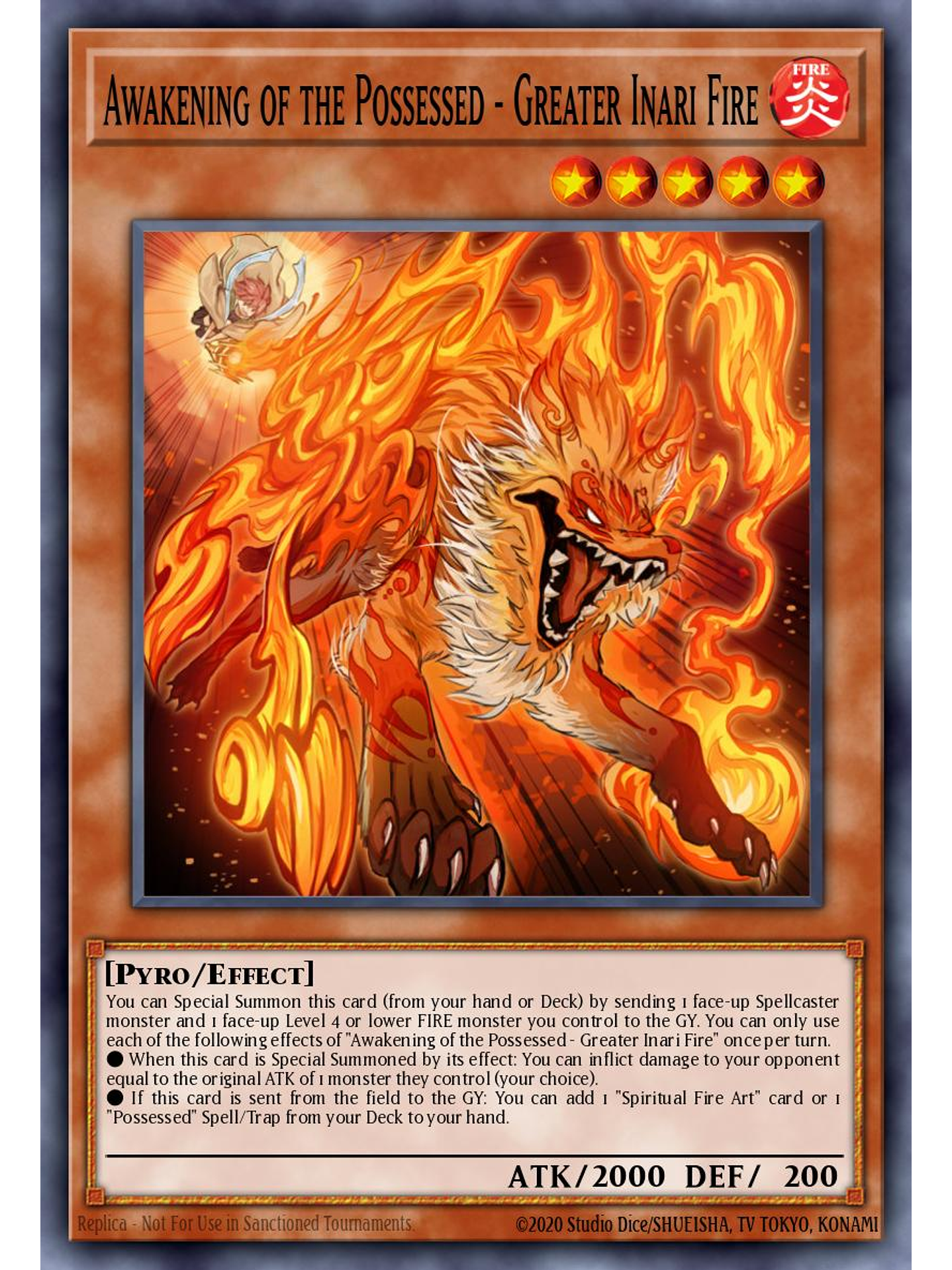 Awakening of the Possessed - Greater Inari Fire - CH02-EN018 - Ultra Rare 1st Edition 1