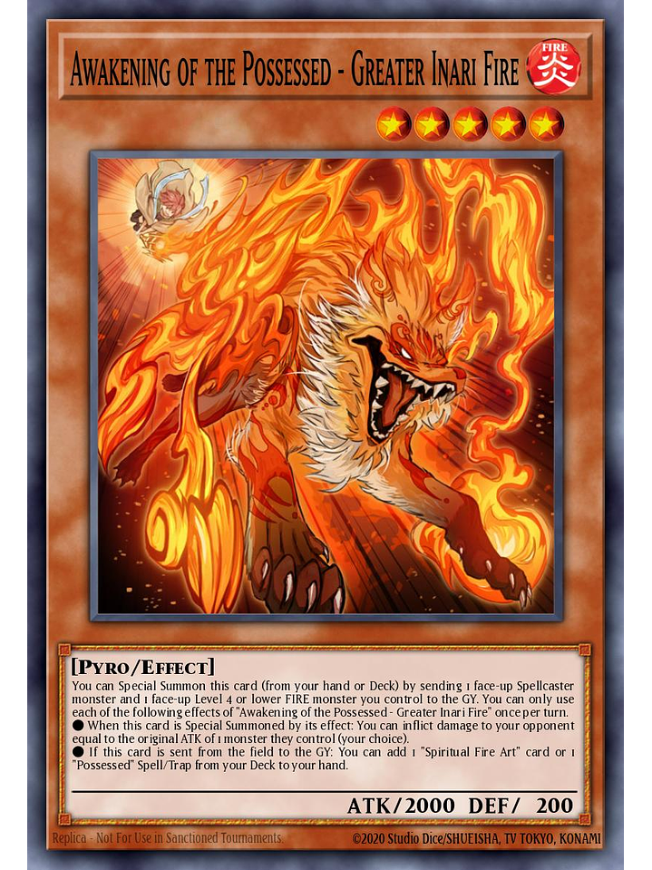 Awakening of the Possessed - Greater Inari Fire - CH02-EN018 - Ultra Rare 1st Edition 1