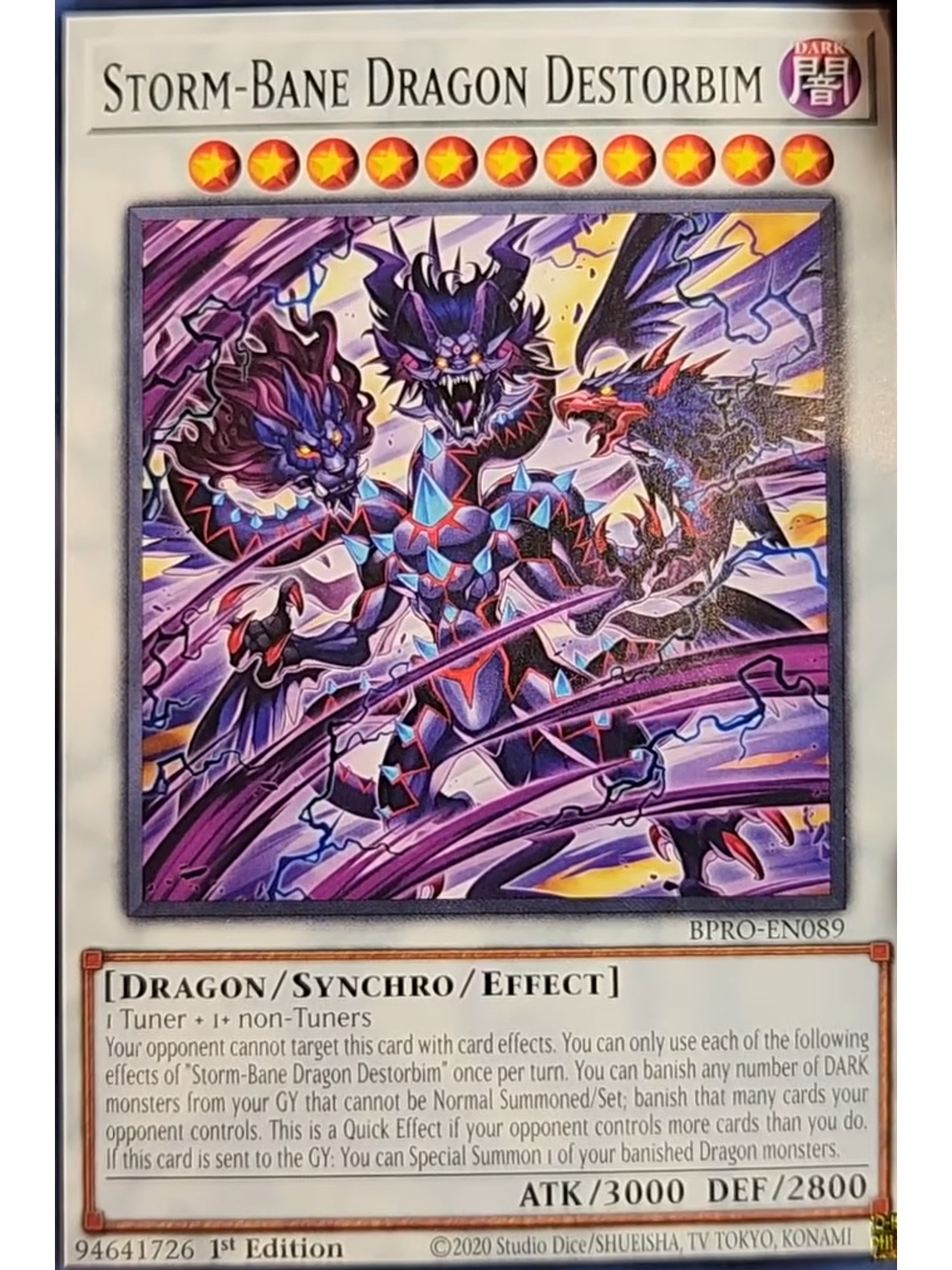 Storm-Bane Dragon Destorbim - BPRO-EN089 - Common 1st Edition 1