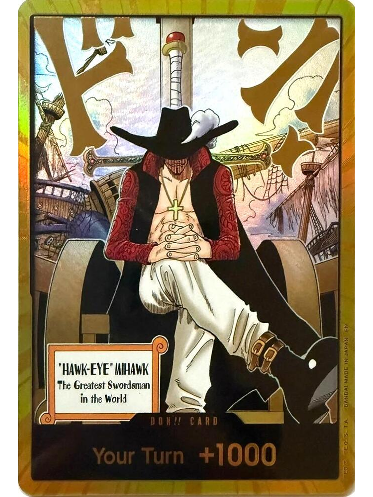 OP14 DON!! Card (Dracule Mihawk) (Gold) 1