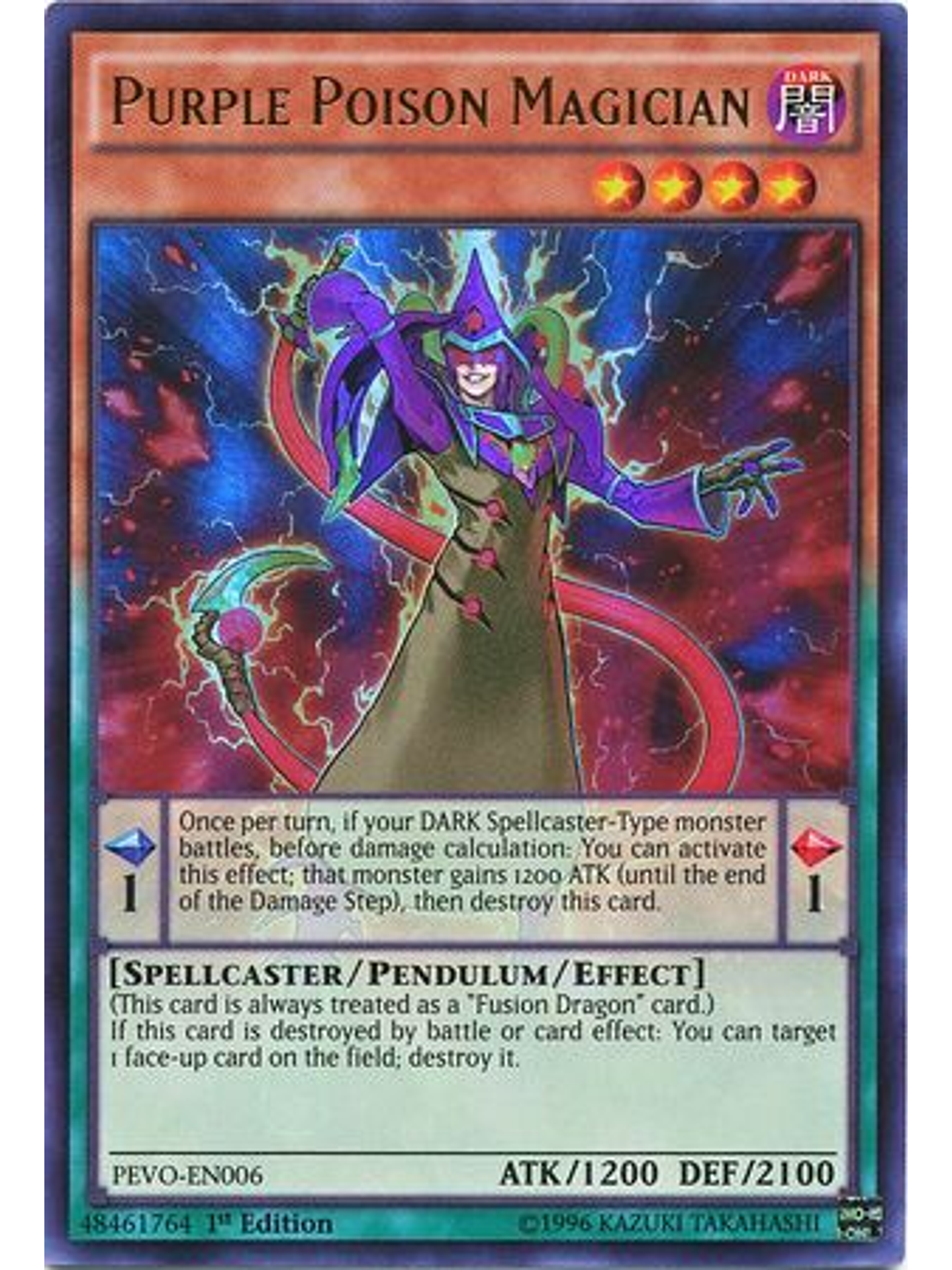 Purple Poison Magician - PEVO-EN006 - Ultra Rare 1st Edition 1