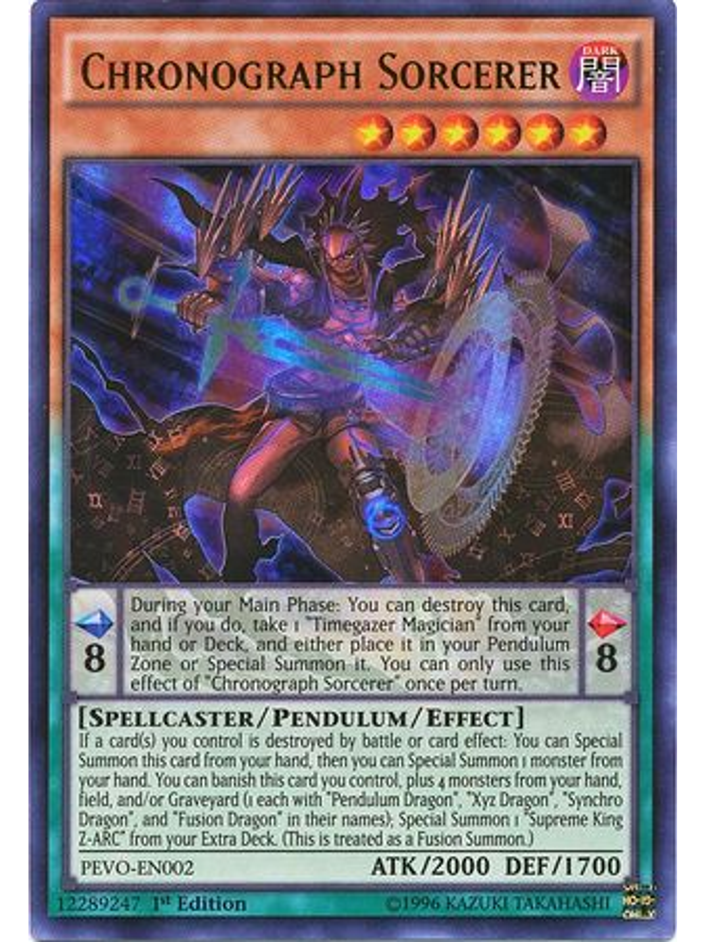 Chronograph Sorcerer - PEVO-EN002 - Ultra Rare 1st Edition 1