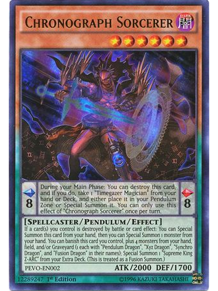 Chronograph Sorcerer - PEVO-EN002 - Ultra Rare 1st Edition 1