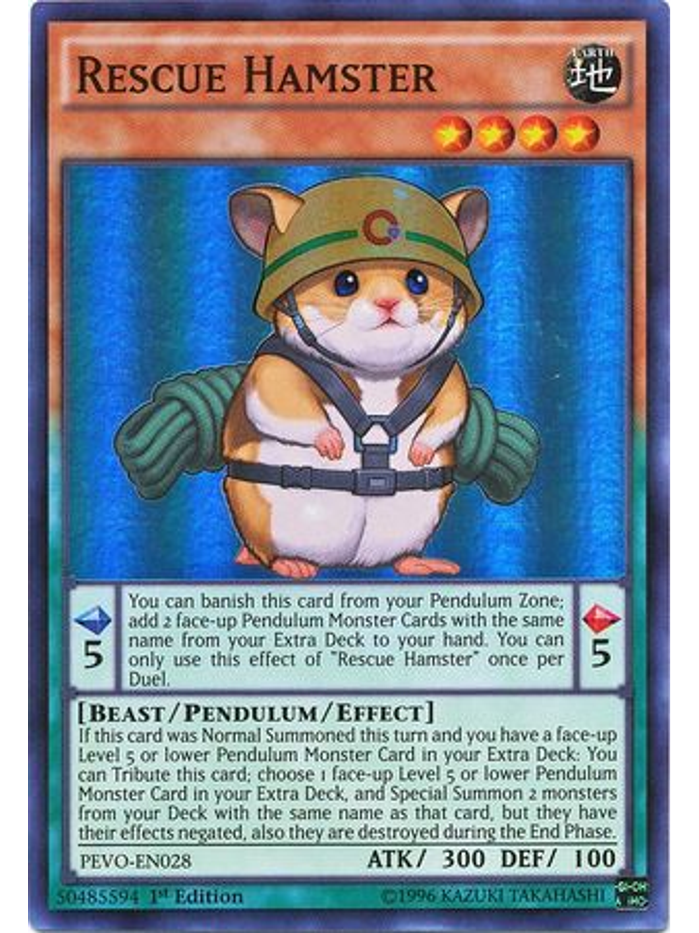 Rescue Hamster - PEVO-EN028 - Super Rare 1st Edition 1