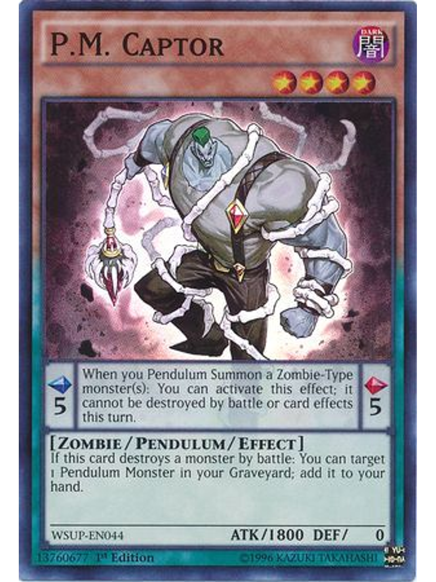 P.M. Captor - WSUP-EN044 - Super Rare 1st Edition 1