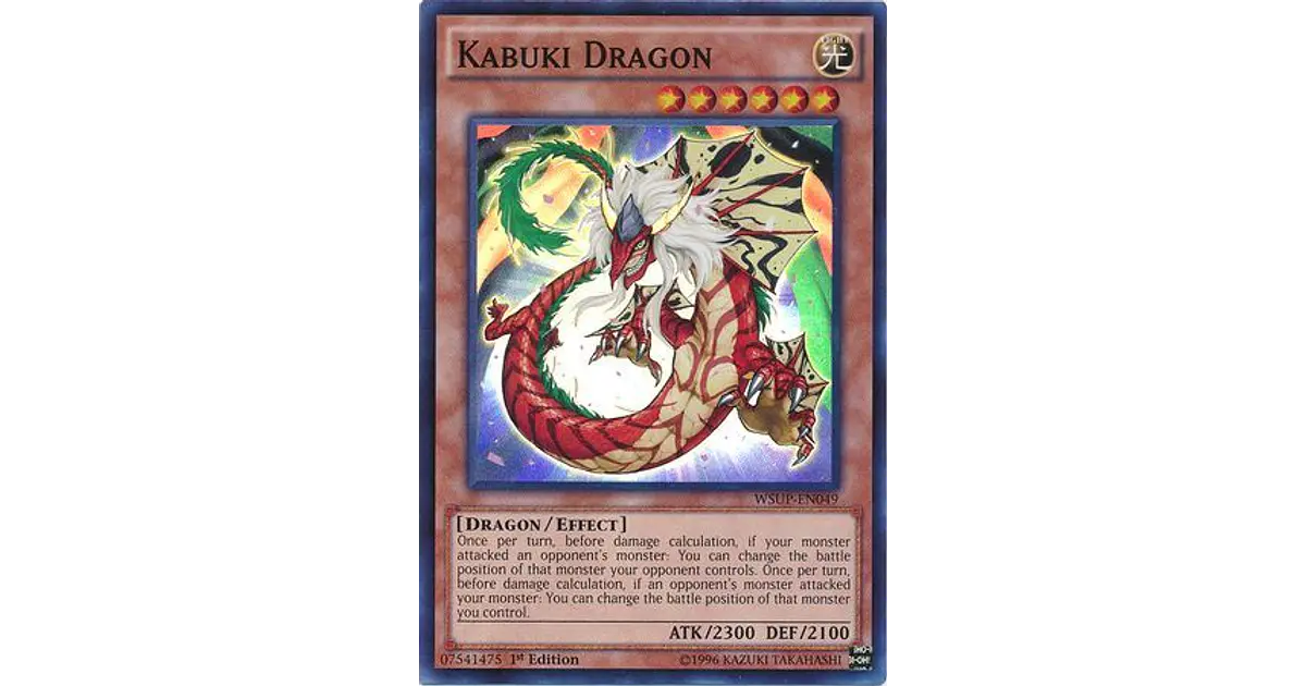Yu-Gi-Oh! Kabuki Dragon (WSUP-EN049) – World Superstars 1st Edition Super Rare Sammelkarte
