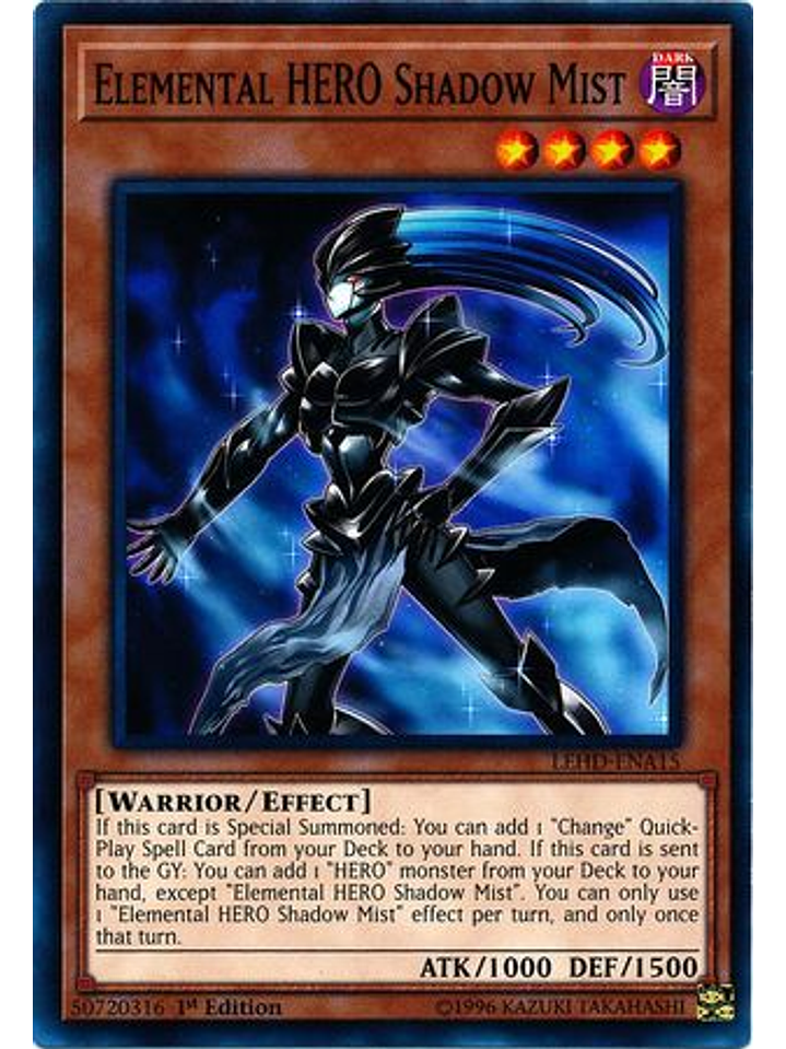 Elemental HERO Shadow Mist - LEHD-ENA15 - Common 1st Edition 1