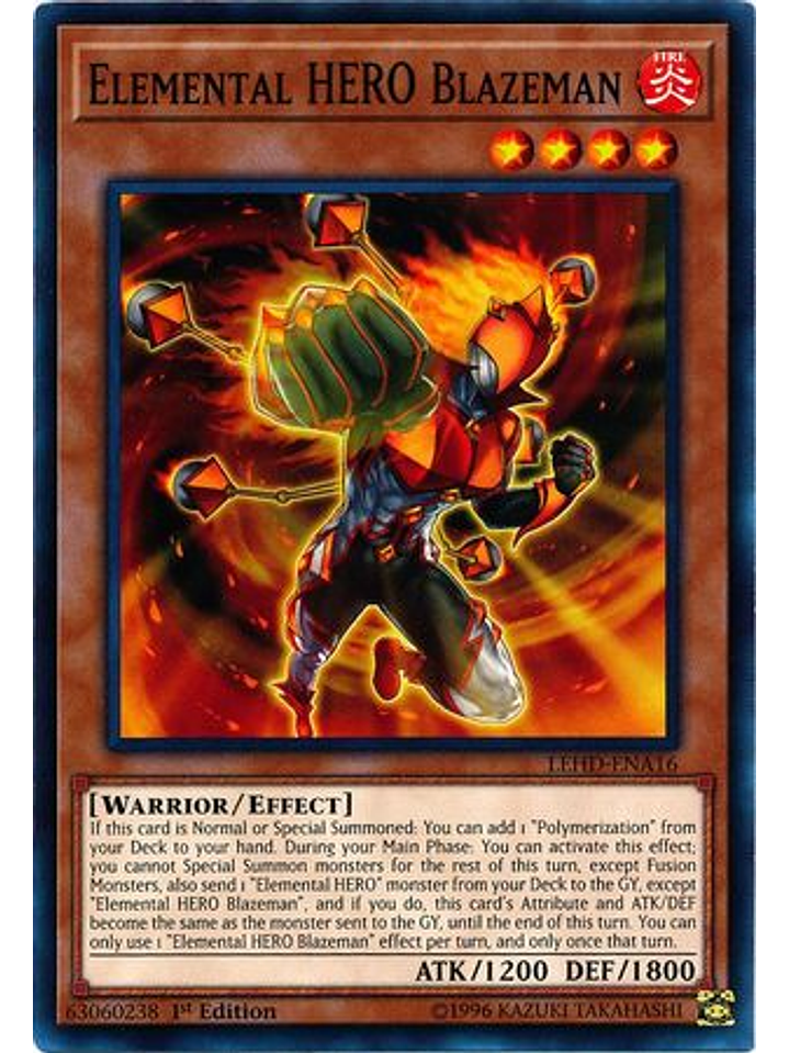 Elemental HERO Blazeman - LEHD-ENA16 - Common 1st Edition 1