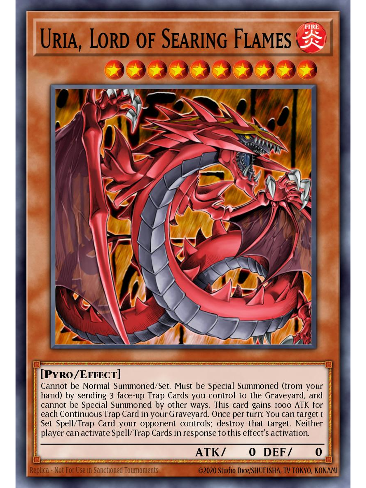 Uria, Lord of Searing Flames - MZMU-EN074 - Rare 1st Edition 1