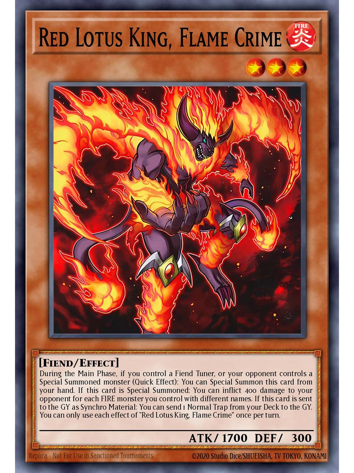 Red Lotus King, Flame Crime - MZMU-EN077 - Ultra Rare 1st Edition 1